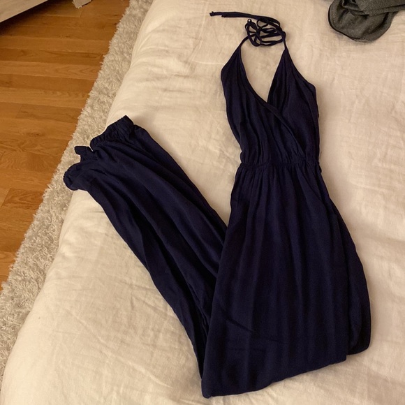 Lulus Learning to Fly Navy Blue Halter Jumpsuit - Picture 5 of 5